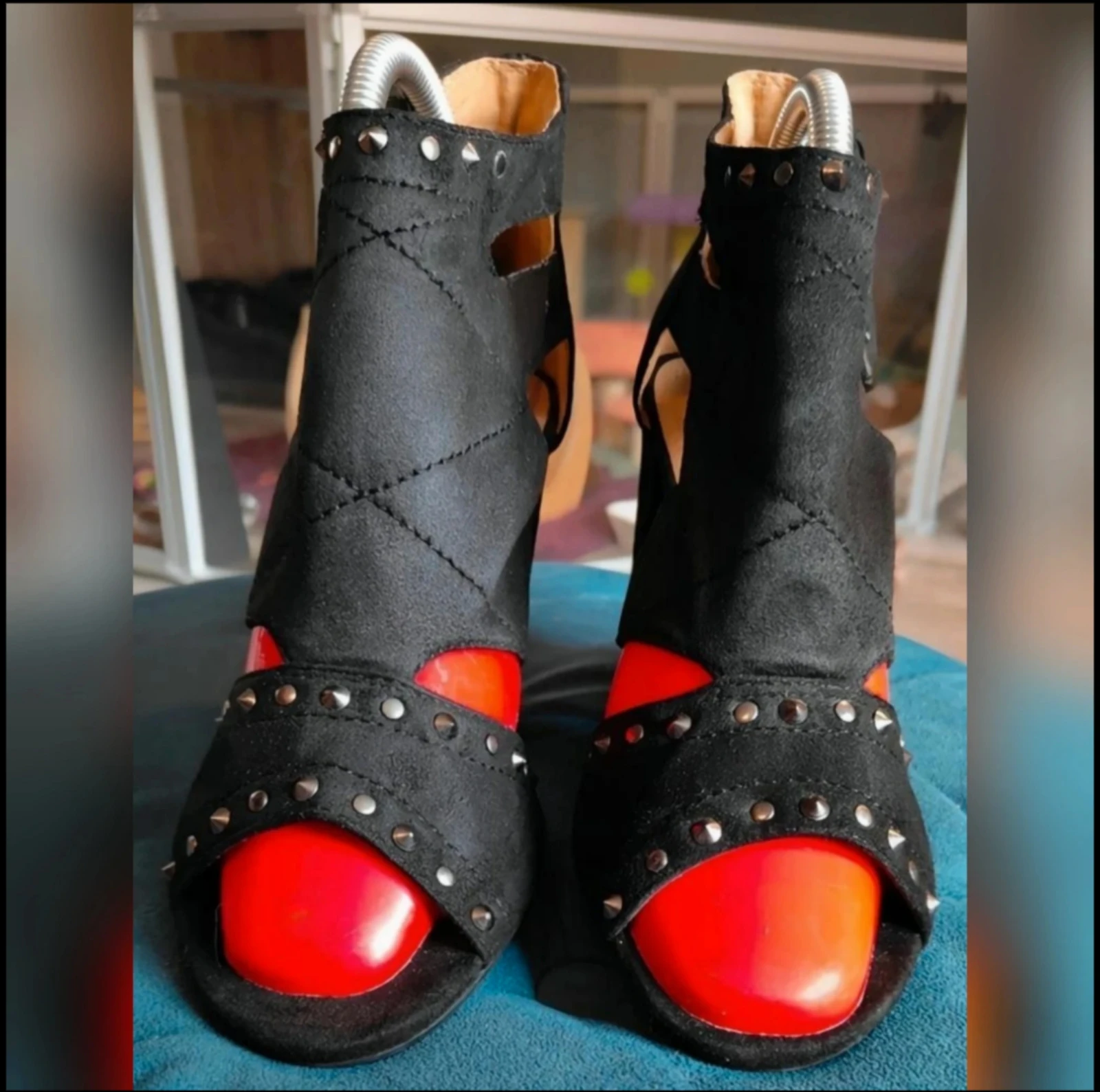 Stylish Black sandals with studs Eksept size 38 – photo 5